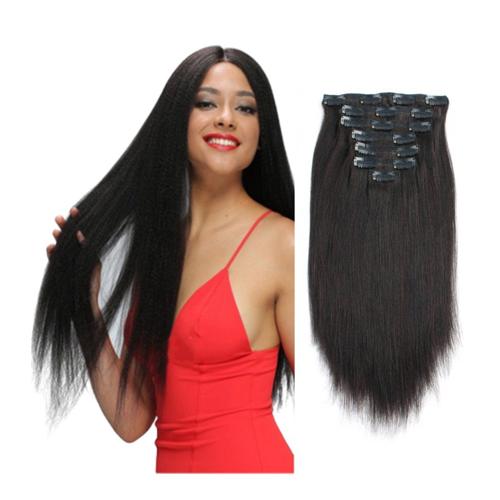 Sassina Real Remy Thick Yaki Straight Clip-Ins
