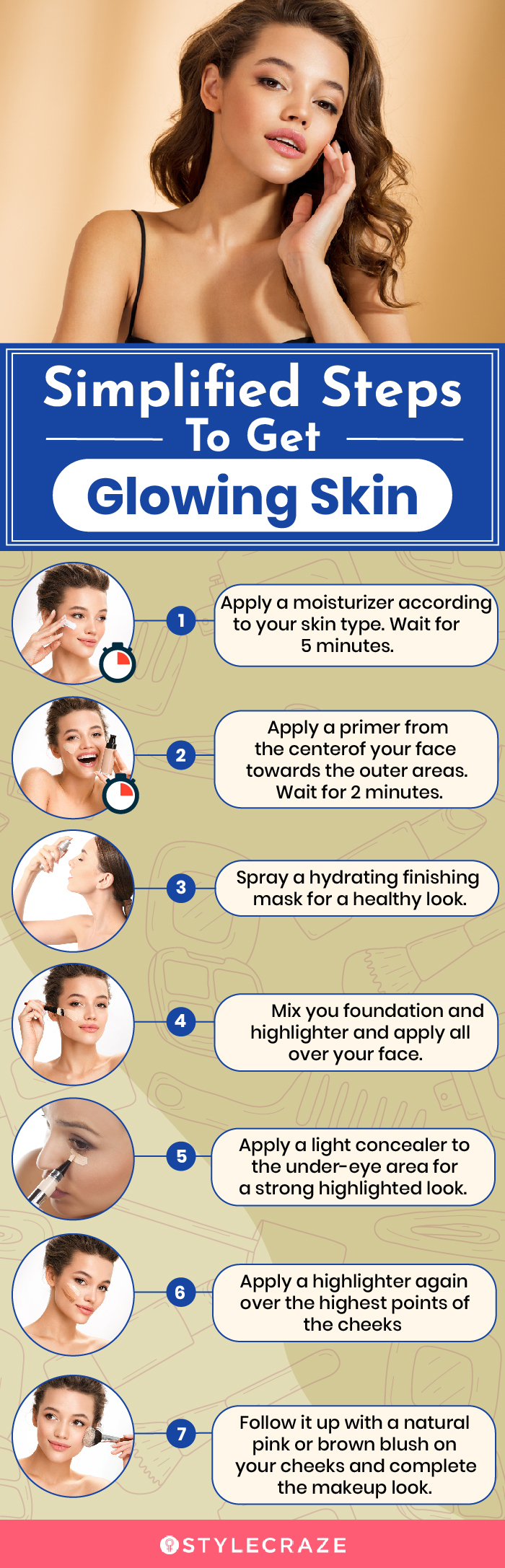 simplifed steps to get glowing skin (infographic)