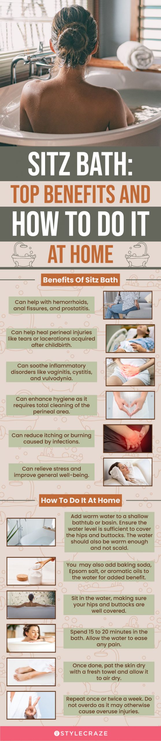 sitz bath top benefits and how to do it at home (infographic)