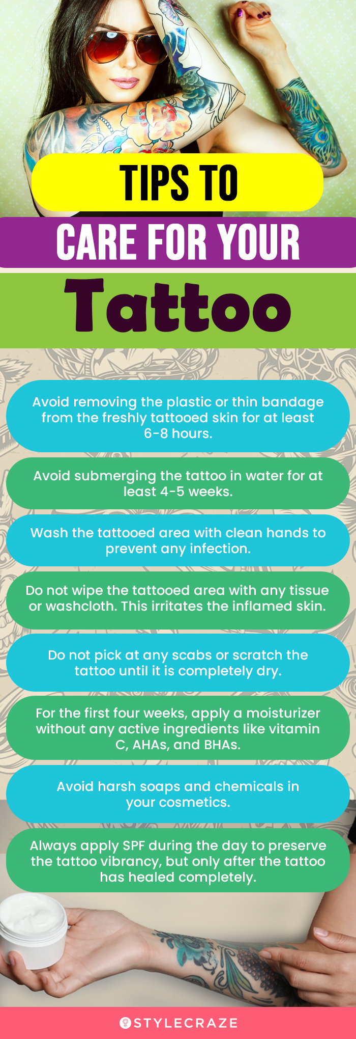 Tips To Care For Your Tattoo (infographic)