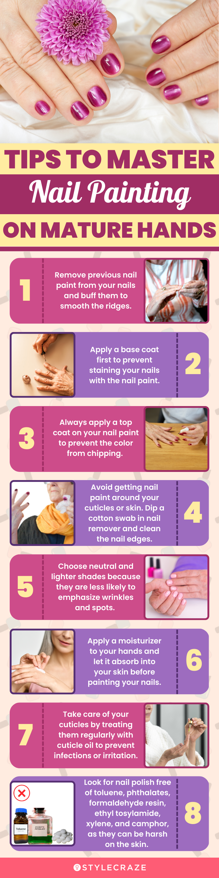 Tips To Master Nail Painting On Mature Hands (infographic)