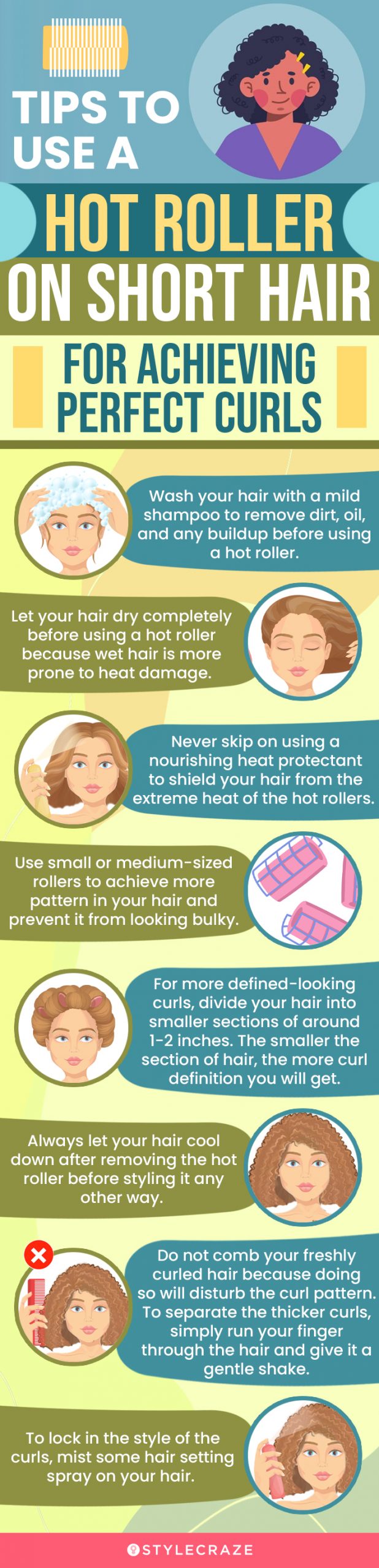 Tips To Use A Hot Roller On Short Hair For Achieving Perfect Curls (infographic)