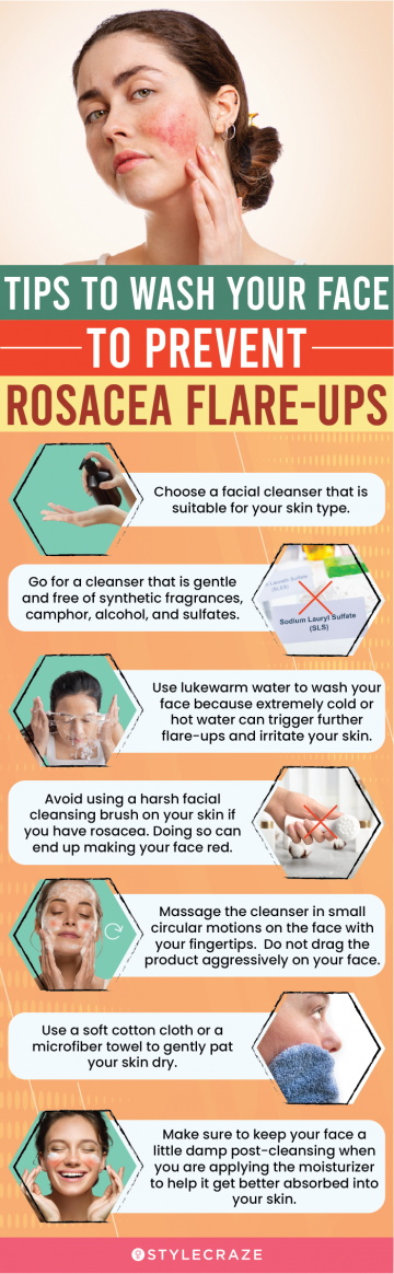 Tips To Wash Your Face With Rosacea To Prevent Flare-Ups (infographic)