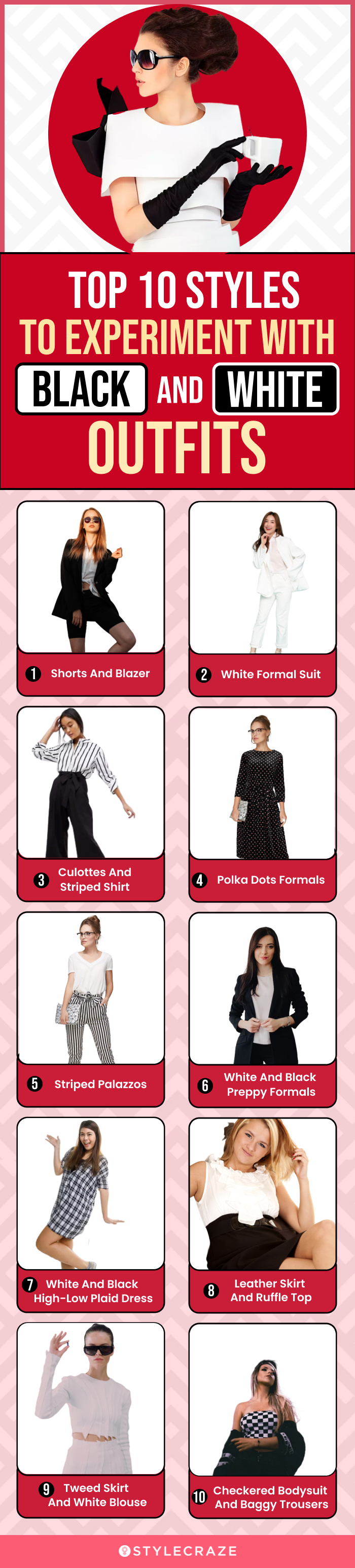 top 10 styles to experiment with black and white outfits (infographic)