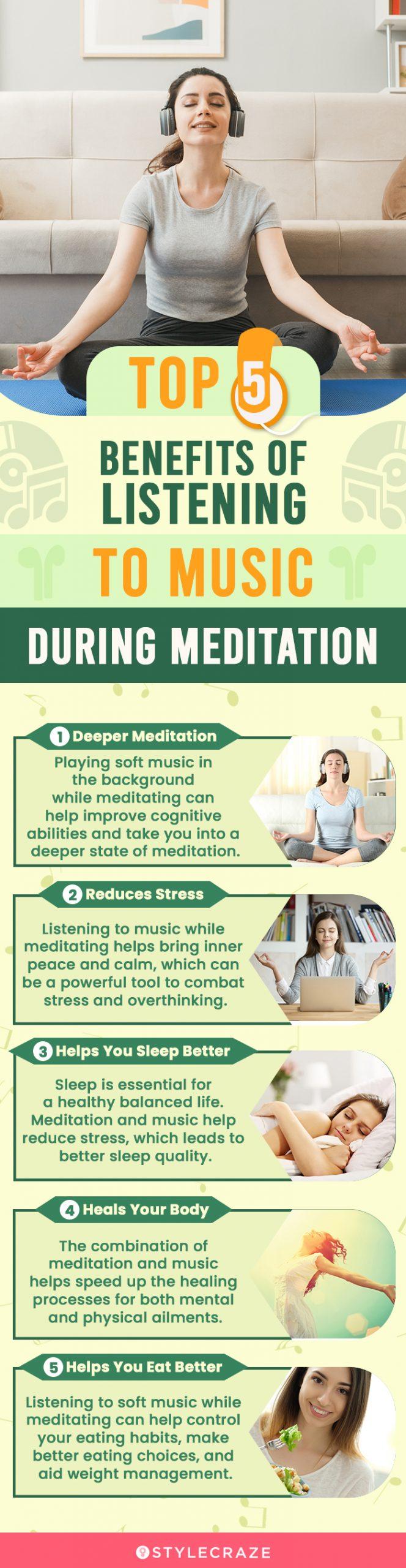 top 5 benefits of listening to music during meditation (infographic)