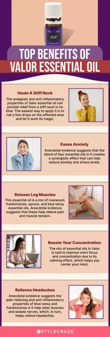 top benefits of valor essential oil (infographic)