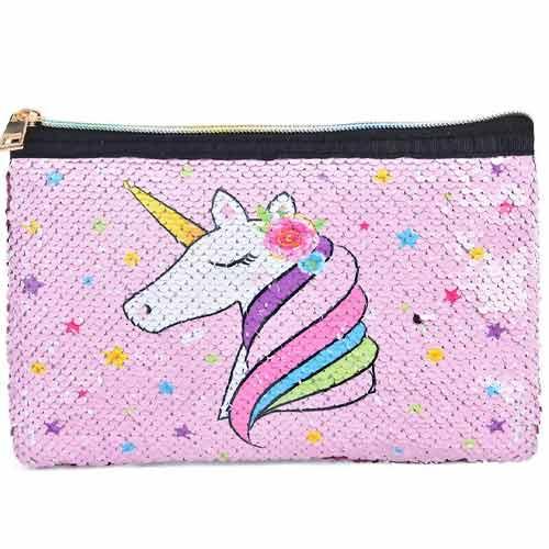 Unicorn Makeup Bag - Reversible Sequin Cosmetic Bag
