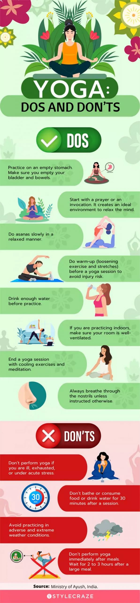 dos and don'ts yoga (infographic)