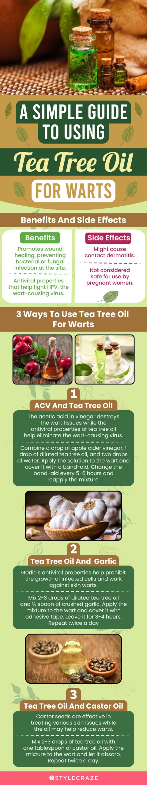 a simple guide to using tea tree oil for warts (infographic)