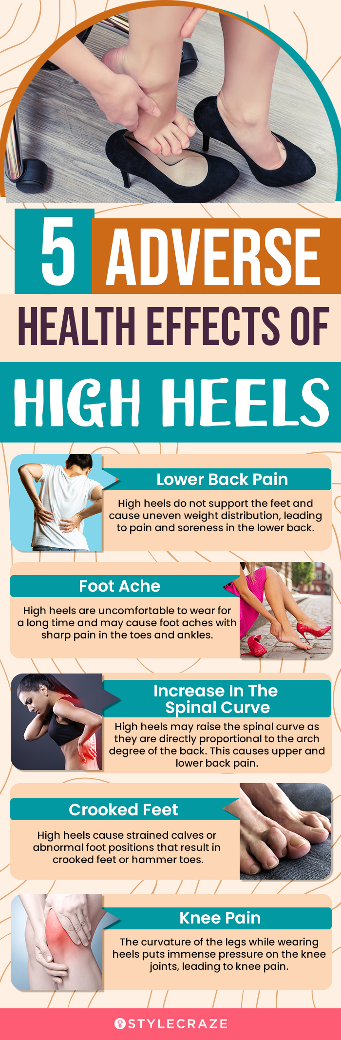 5 adverse health effects of high heels (infographic)