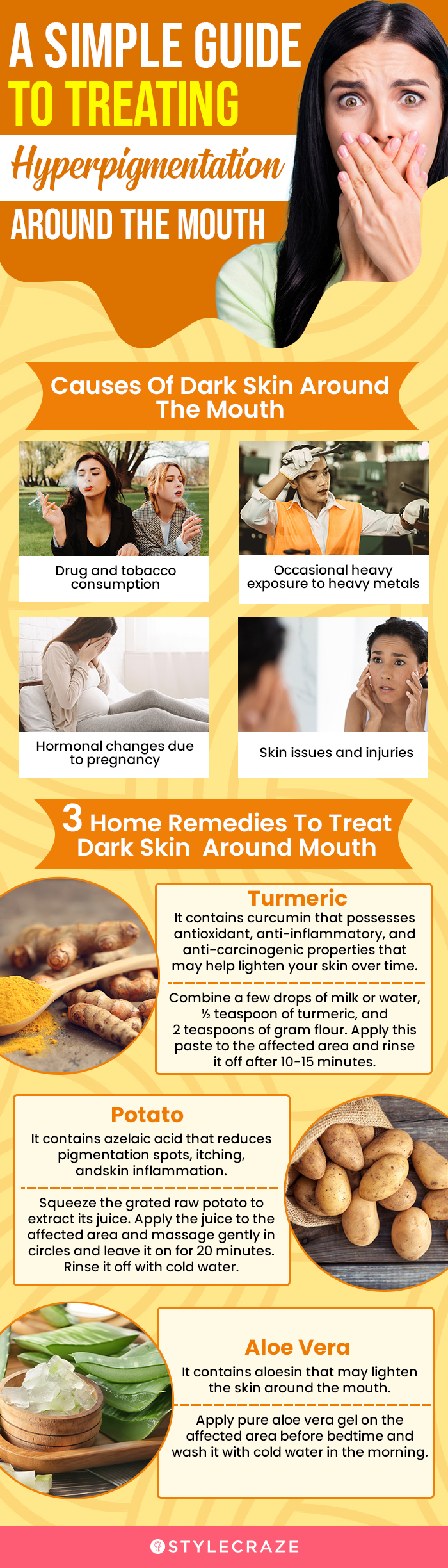a simple guide to treating hyperpigmentation around the mouth (infographic)