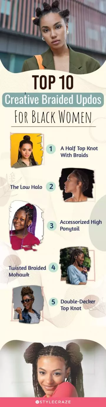 top 10 creative braided updos for black women (infographic)