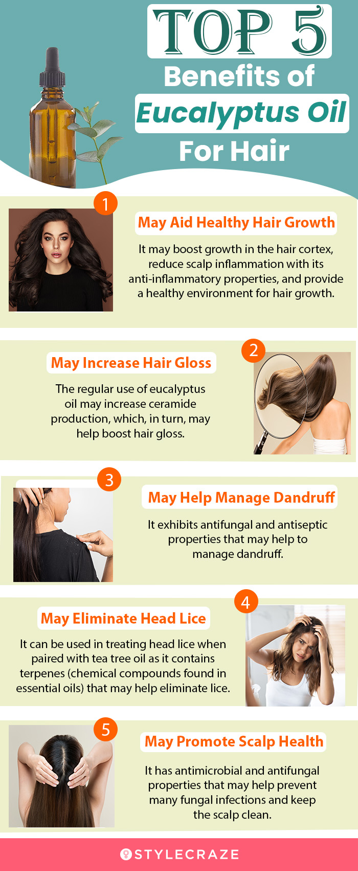 top 5 benefits of eucalyptus oil for hair (infographic)