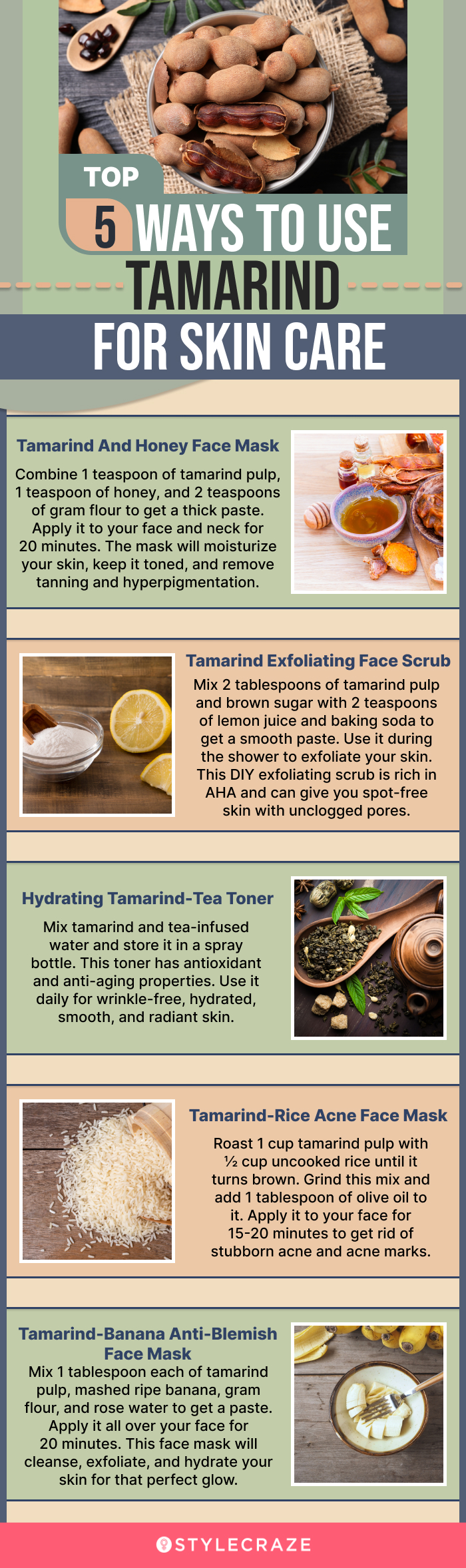 top 5 ways to use tamarind for skin care (infographic)