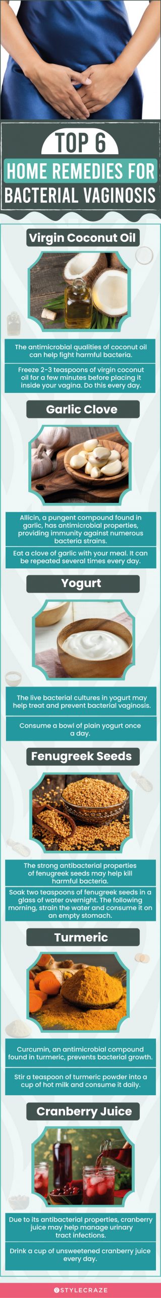 top 6 home remedies for bacterial vaginosis (infographic)