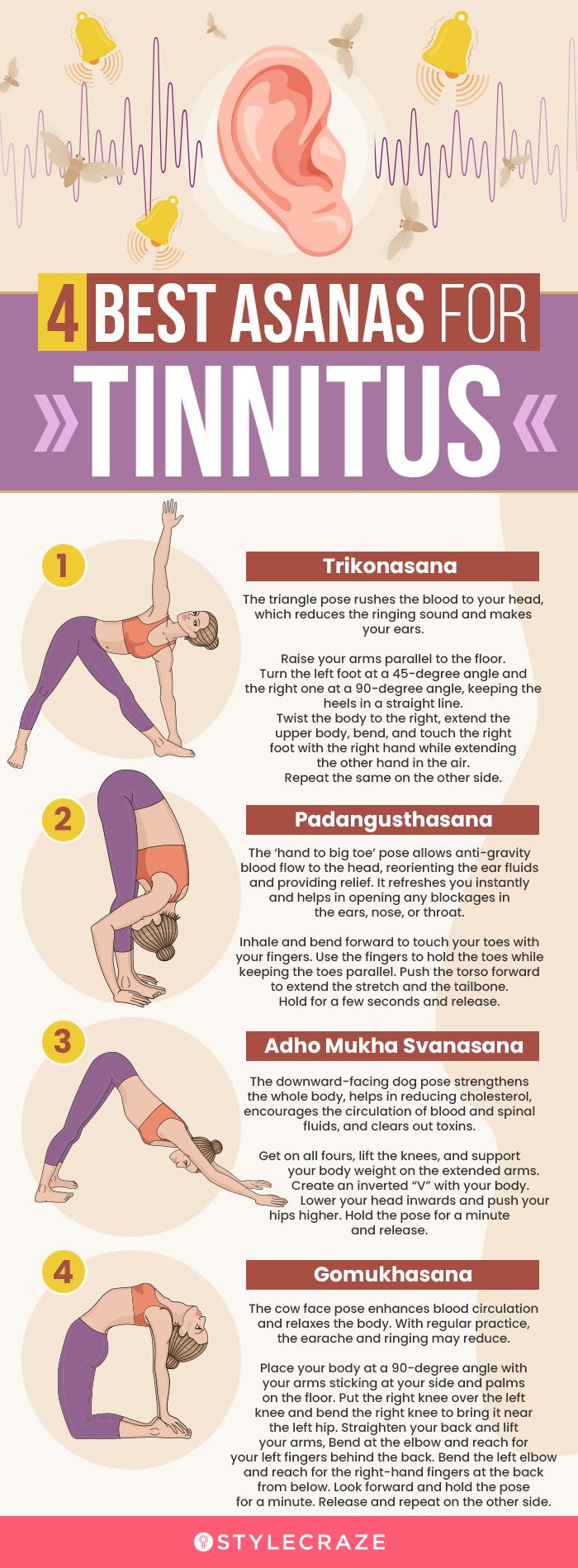 4 best asanas for tinnitus (infographic)