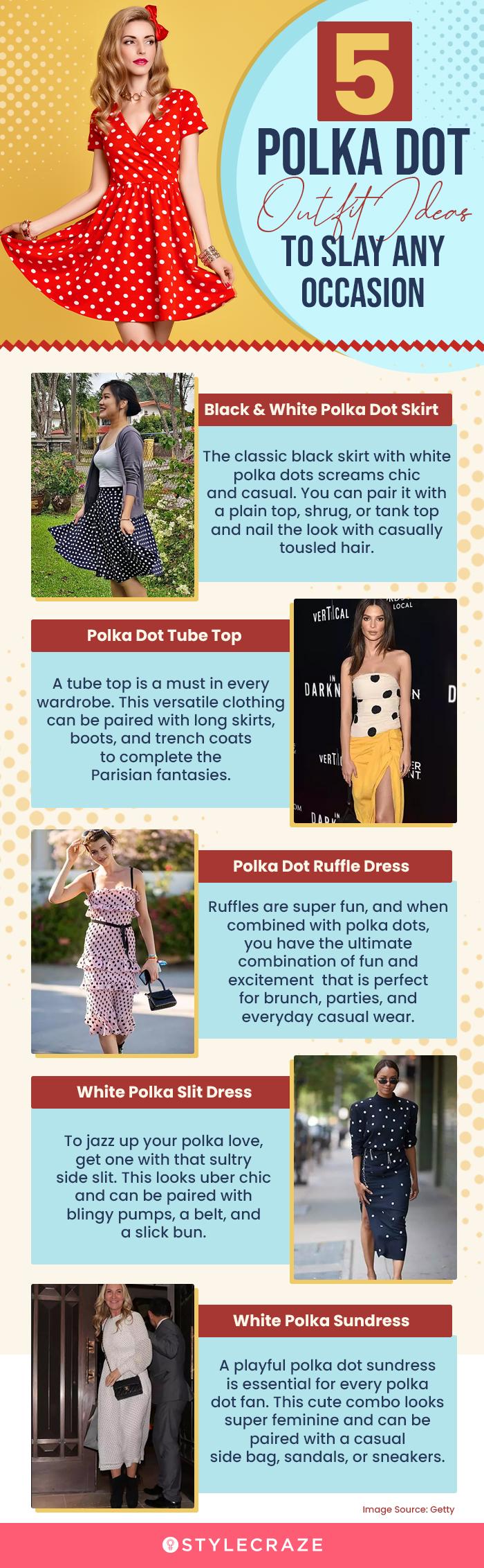 Summer Work Outfit Idea: A Flowy Polka-Dot Dress, Denim Jacket