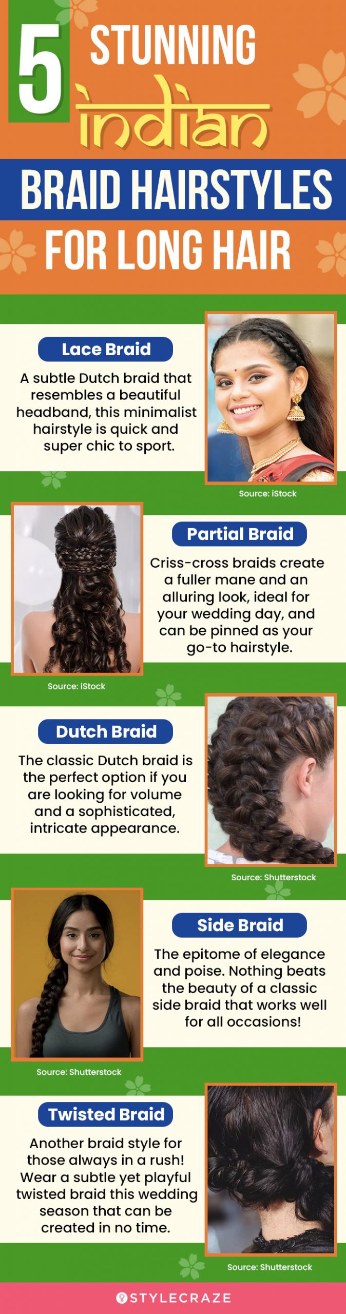 5 stunning indian braid hairstyles for long hair (infographic)