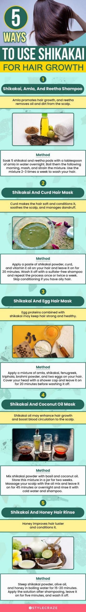 5 ways to use shikakai for hair growth (infographic)