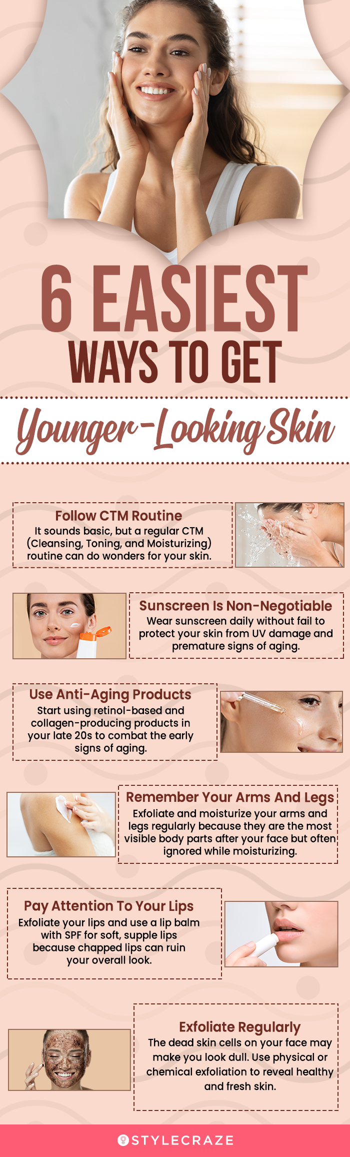 6 easiest ways to younger looking skin (infographic)