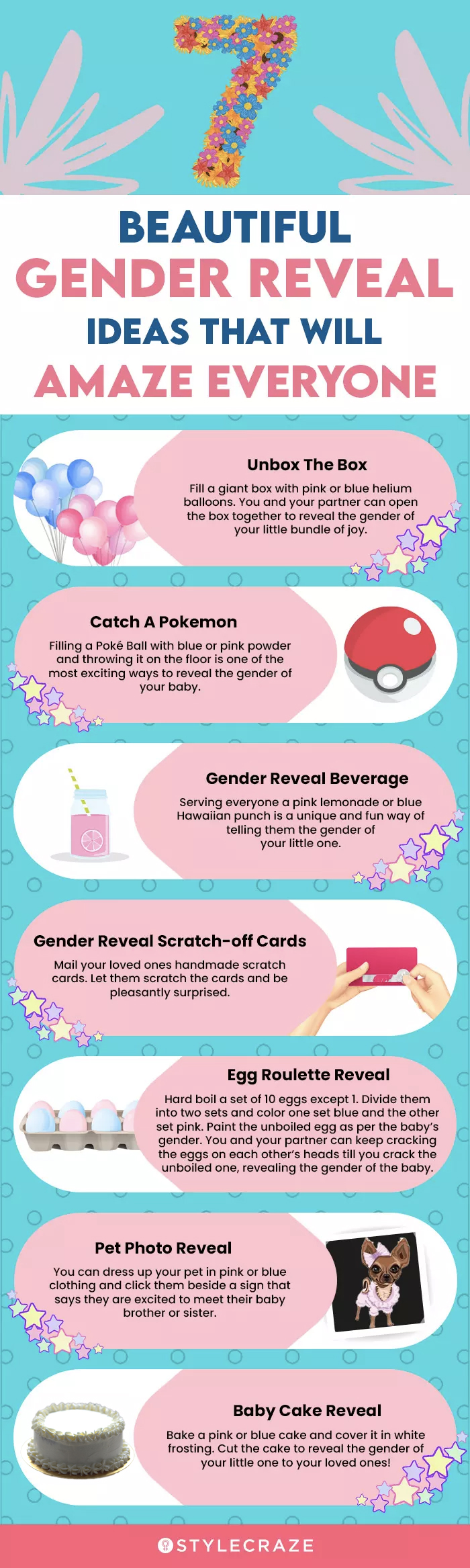 7 beautiful gender reveal ideas that will amaze everyone (infographic)
