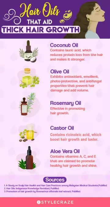 hair oils that aid thick hair growth revised (infographic)