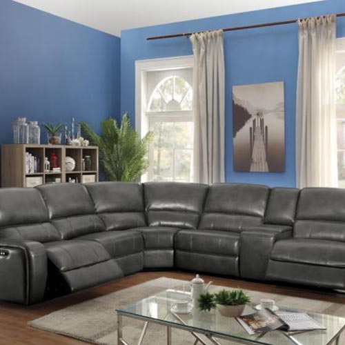 Acme Furniture Saul Sectional Sofa with Power Recliners