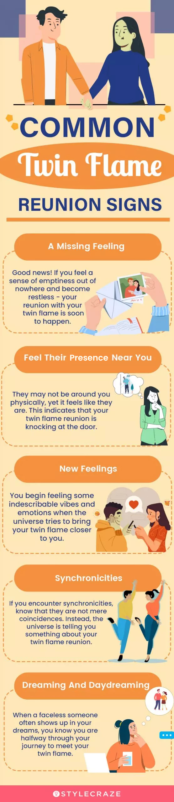 common twin flame reunion signs (infographic)
