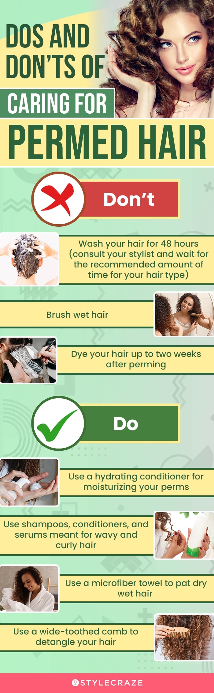 dos and don’ts of caring for permed hair (infographic)