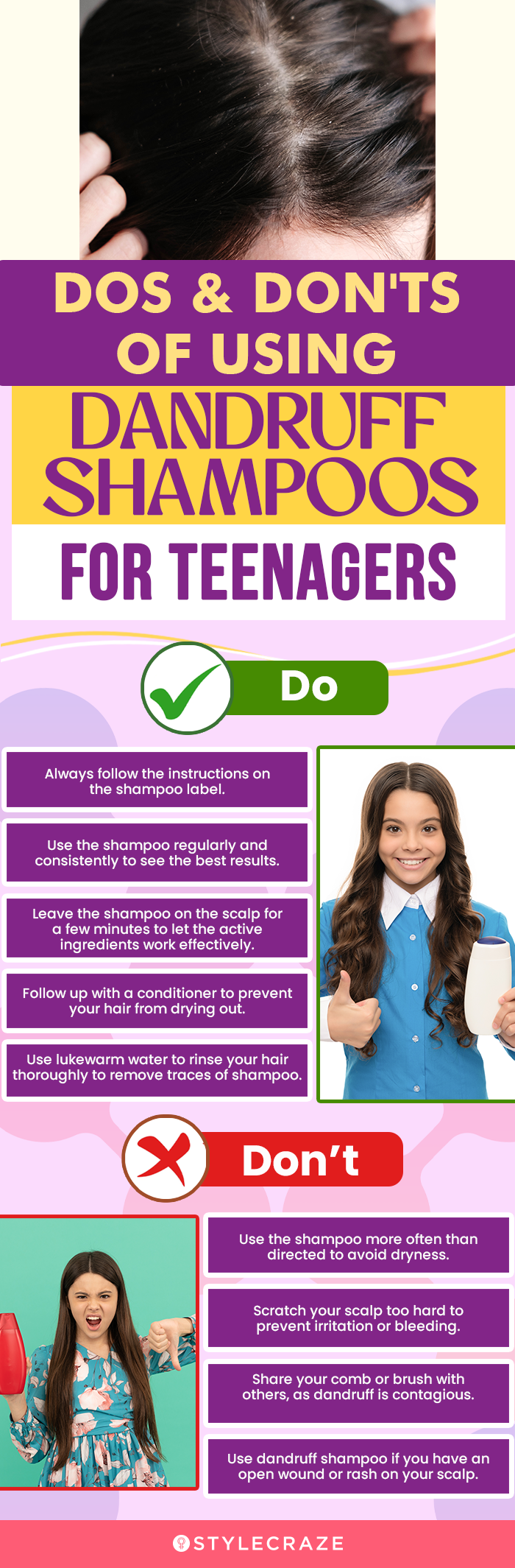 Dos & Don'ts Of Using Dandruff Shampoo For Teenagers (infographic)