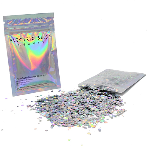 Electric Bliss Beauty Holographic Silver Body Glitter