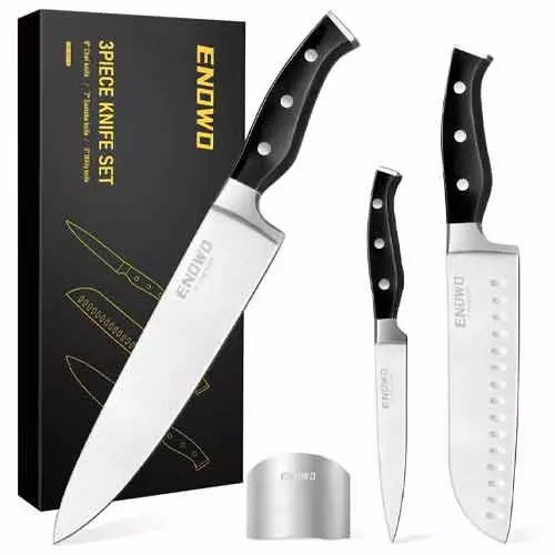Enowo Damascus Chef Knife 3-Piece Set