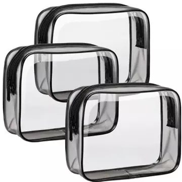 F-color 5 Pack Clear Toiletry Bags