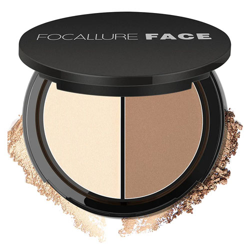 Focallure Bronzer and Highlighter Palette-Natural Shimmer & Coffee