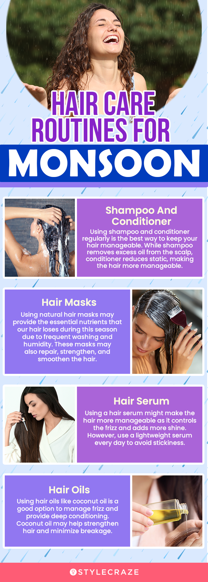 haircare routines for monsoon (infographic)