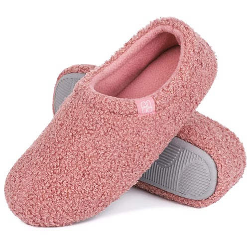 HomeTop Fuzzy Curly Fur Loafer Slippers