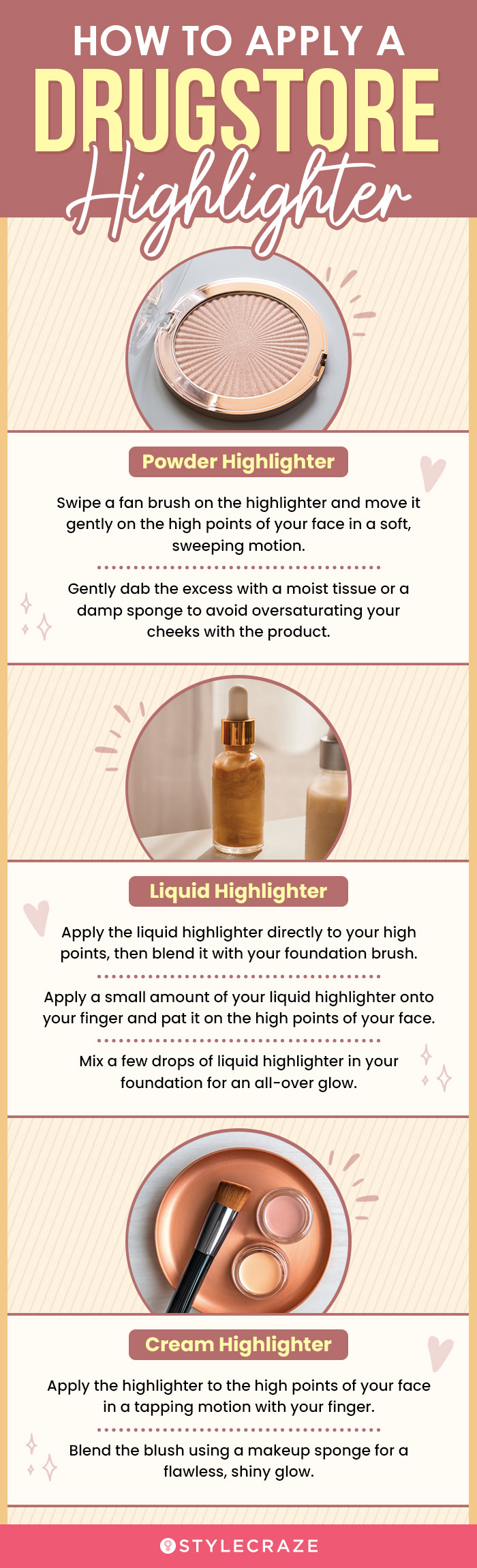 Tips On How To Apply A Drugstore Highlighter (infographic)