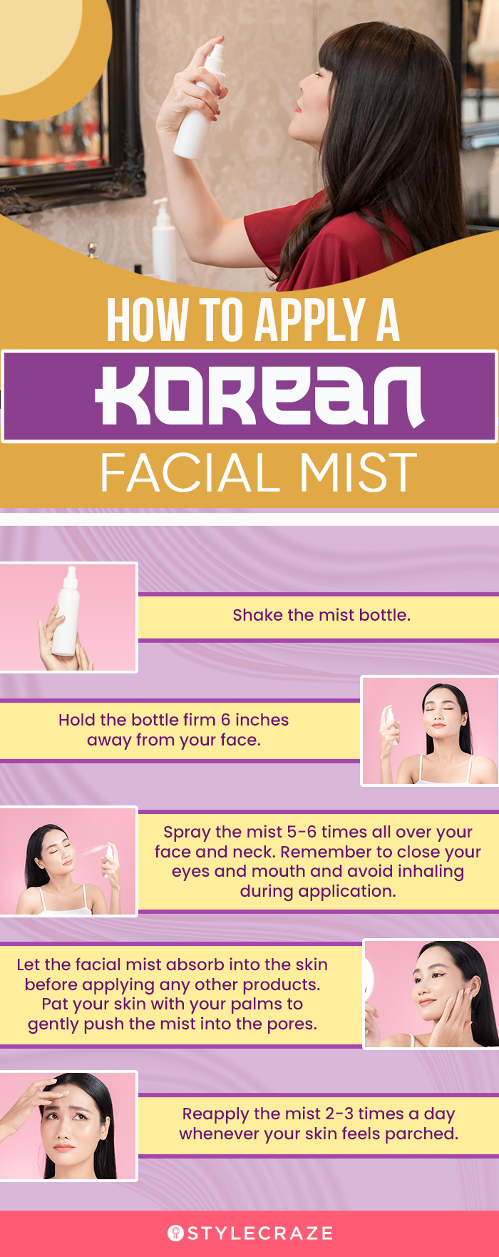 How To Apply A Korean Facial Mist (infographic)