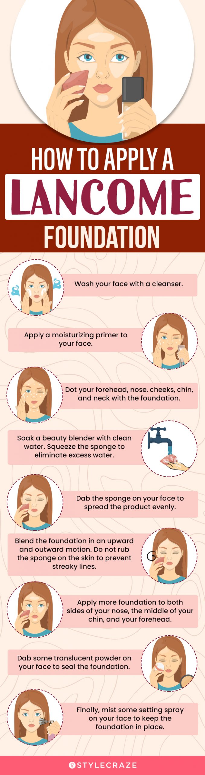 How To Apply A Lancome Foundation (infographic)