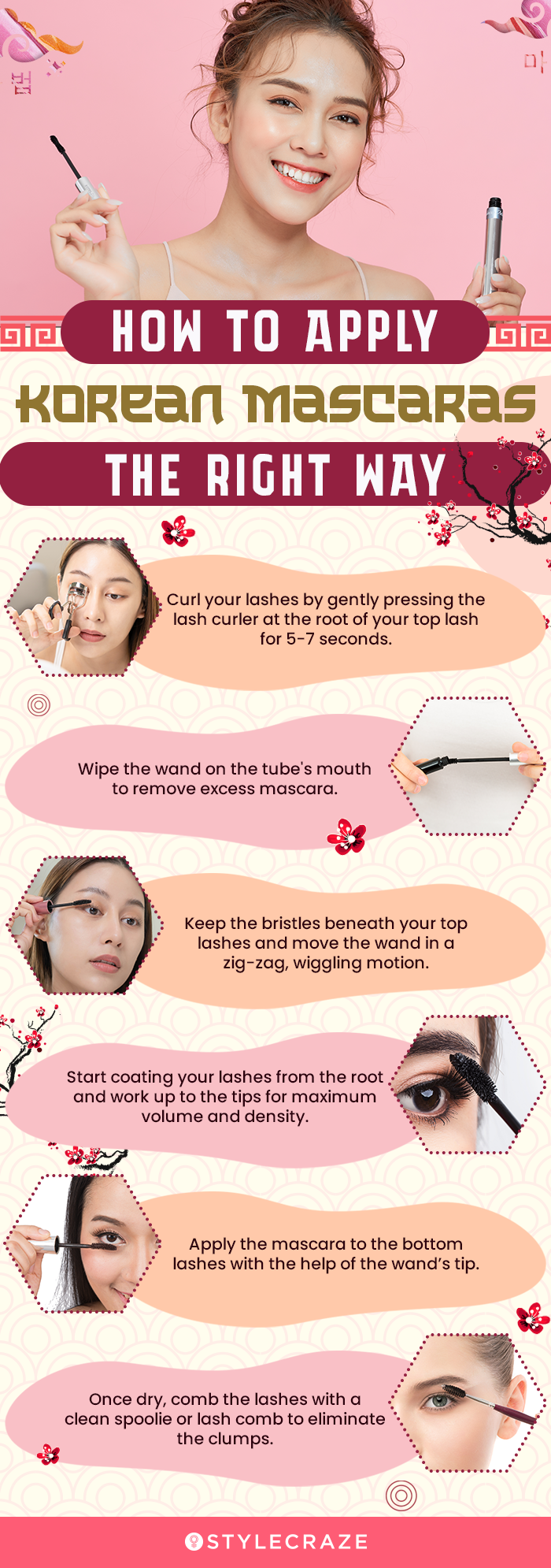 How To Apply Korean Mascaras The Right Way (infographic)