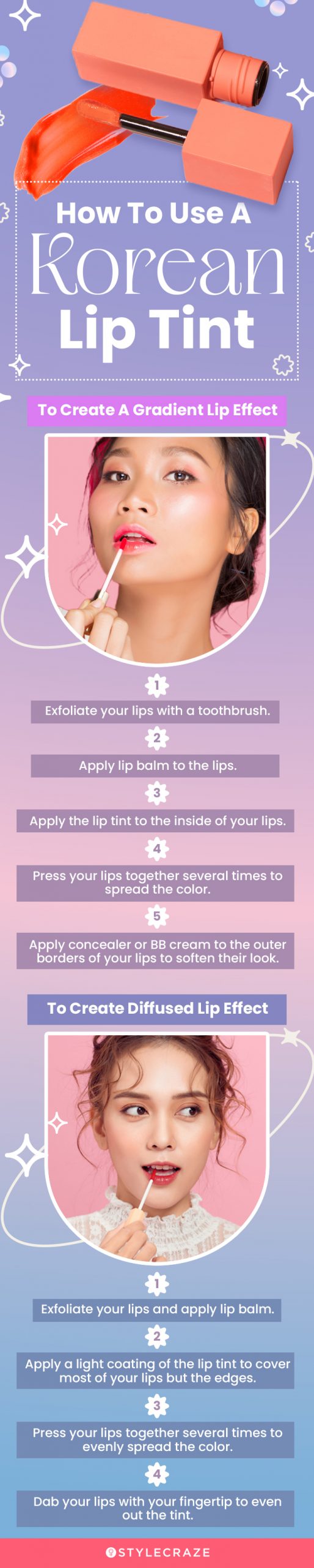 How To Use A Korean Lip Tint (infographic)