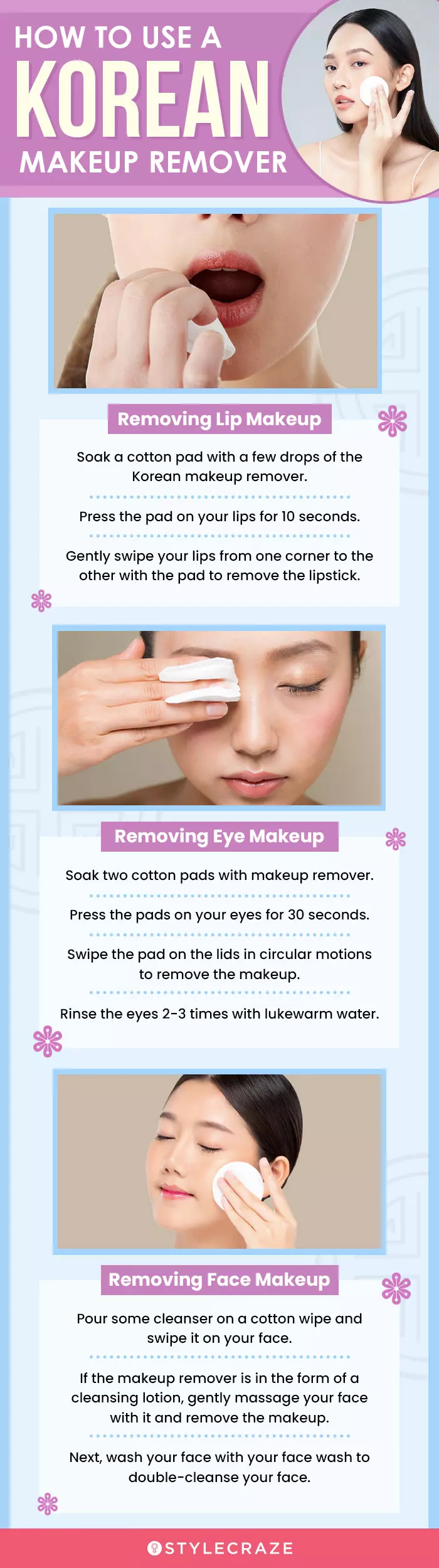 How To Use A Korean Makeup Remover (infographic)