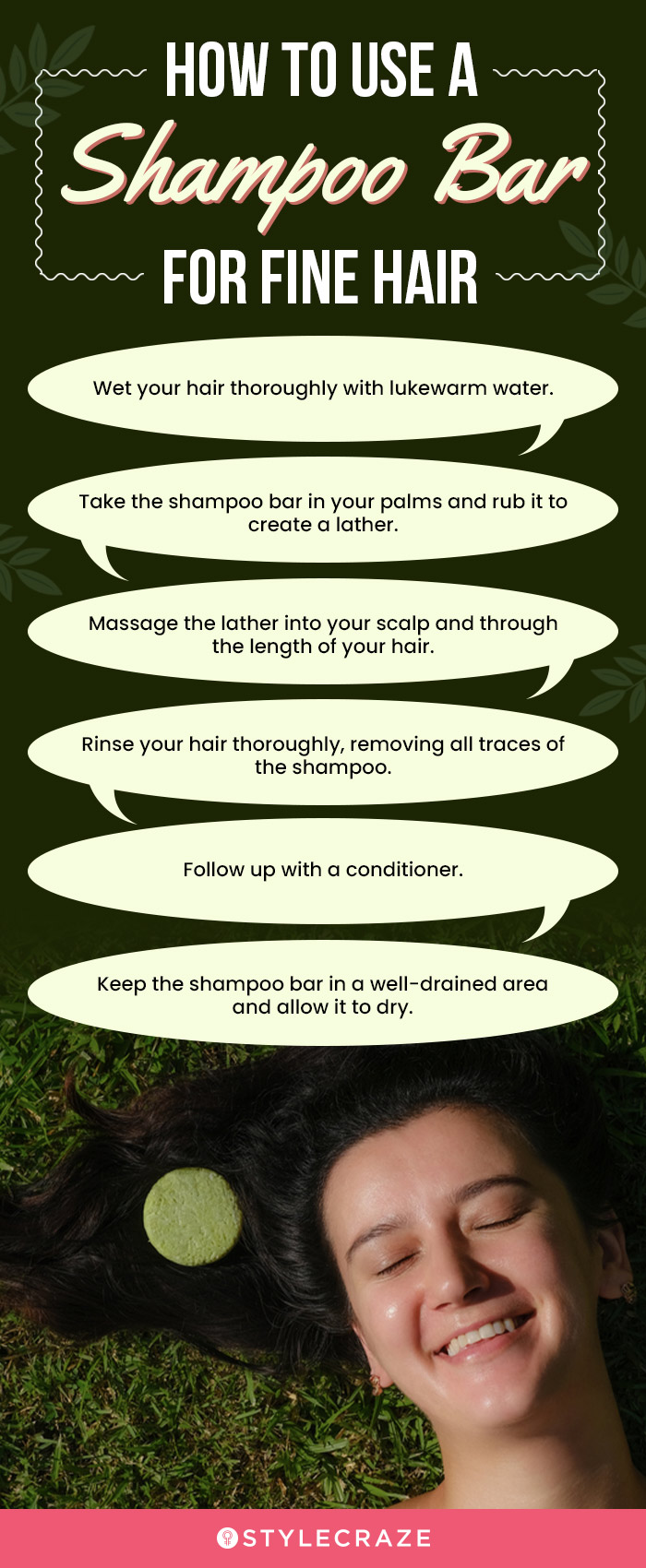 How To Use A Shampoo Bar For Fine Hair (infographic)