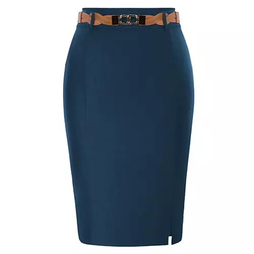 Kate Kasin Faux Leather Pencil Skirt