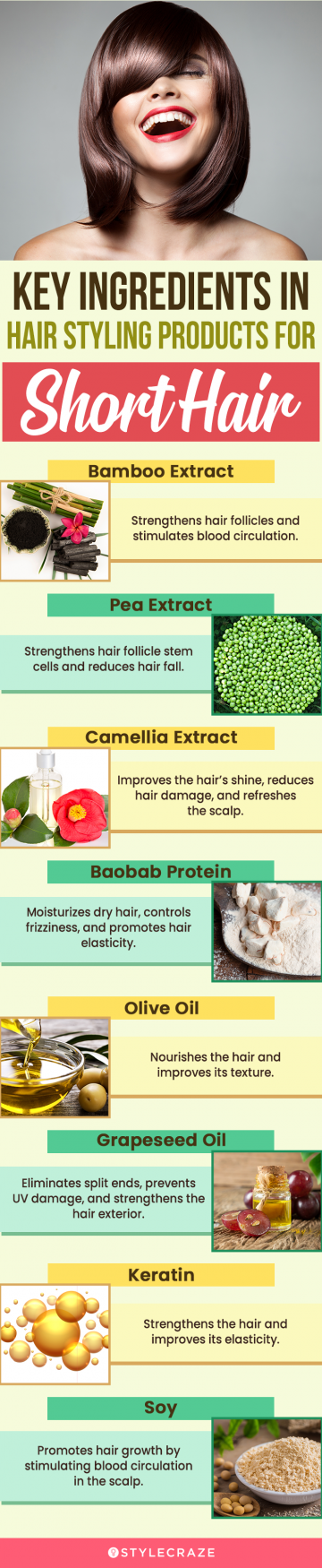 Key Ingredients In Hair Styling Products For Short Hair (infographic)