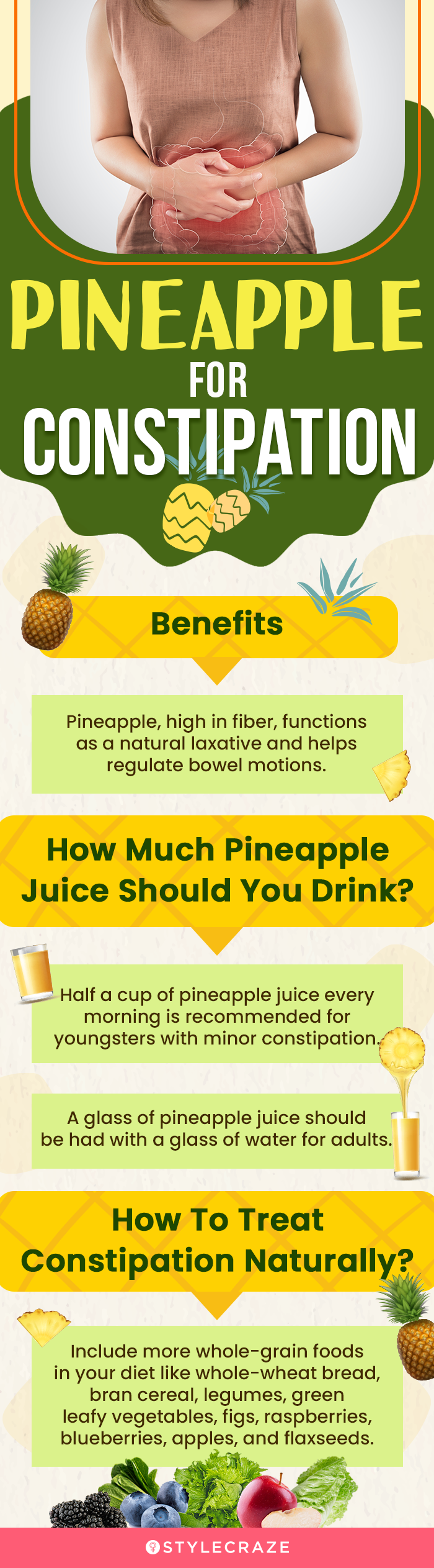 pineapple for constipation (infographic)