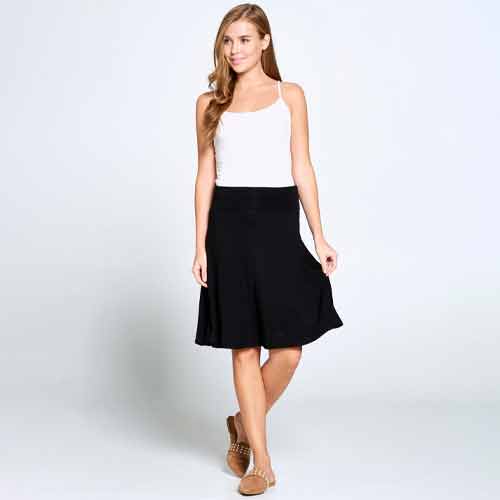 Popana Knee Length A-Line Midi Skirt