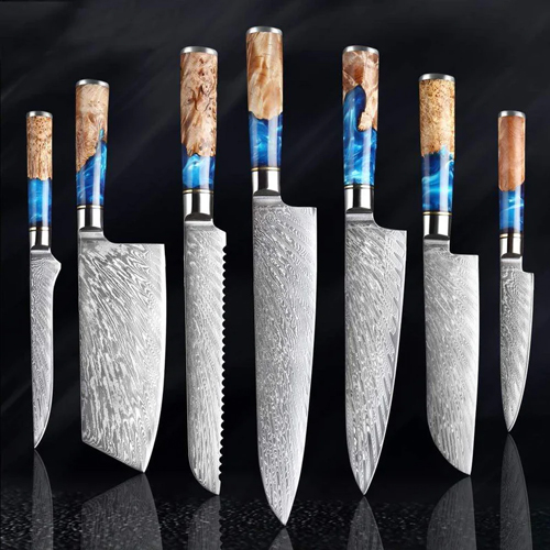 SENKEN Knives 7-Piece Damascus Kitchen Knife Set