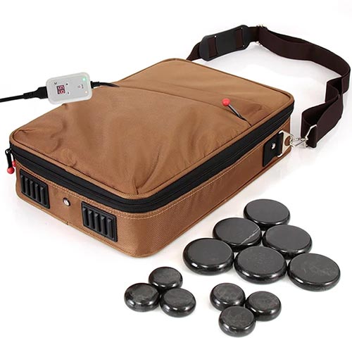 SereneLife Portable Massage Stone Warmer Set