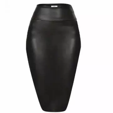 Simlu Faux Leather Midi Skirt